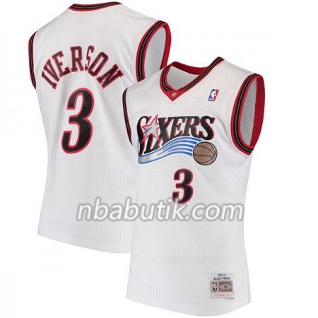 NBA Mænd Trøje Philadelphia 76ers Allen Iverson 3 Hardwood Classics Hvid Swingman